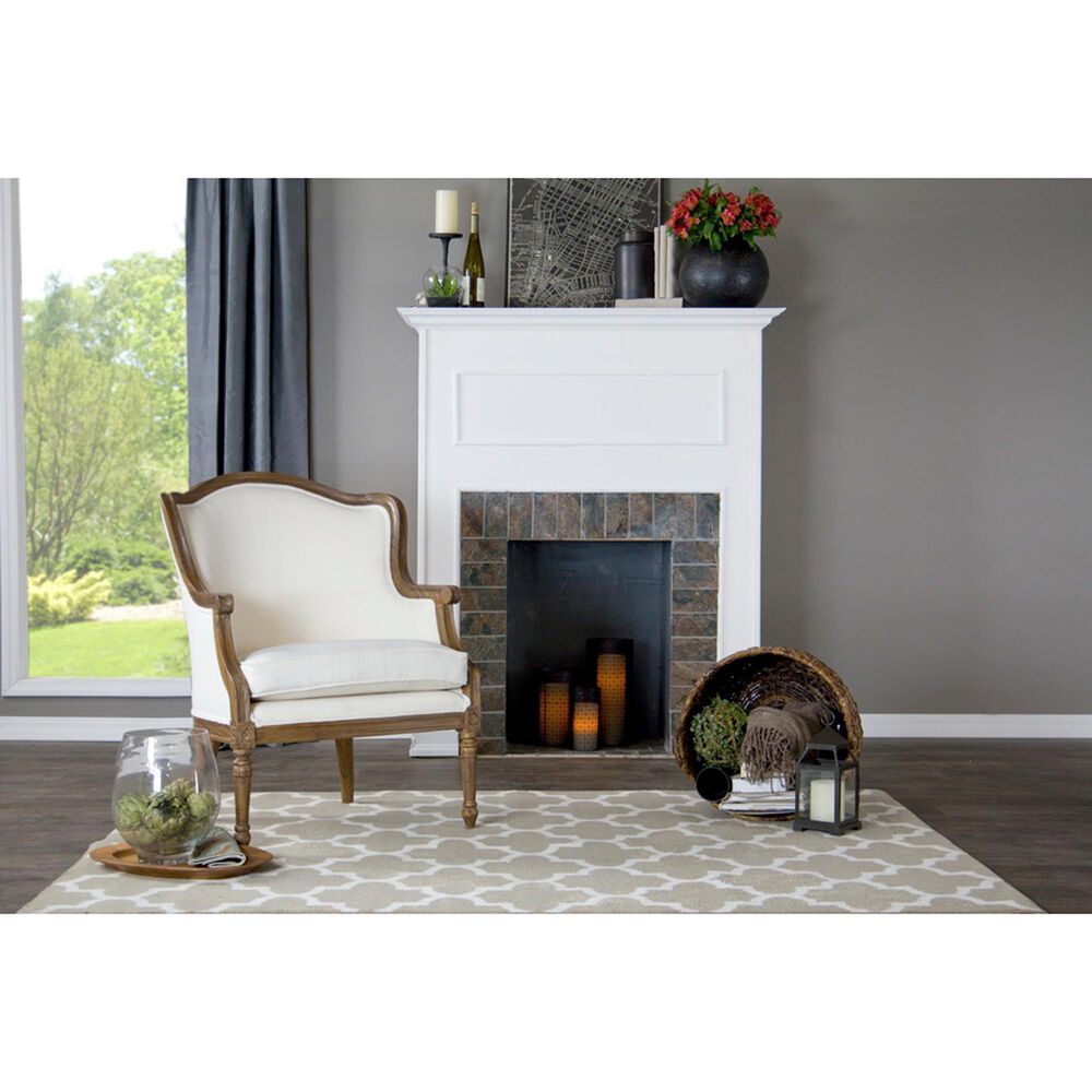 Baxton Studio Charlemagne Accent Chair in Off-White, , large