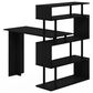 HOMLUX 5-Tier Shelves L-Shape Computer Desk in Americano and Black, , large
