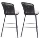 Zuo Modern Freycinet Patio Barstool with Black Frame in Gray (Set of 2), , large