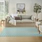 Nourison Twist Reversible 5" x 7" Aqua Indoor/Outdoor Area Rug, , large