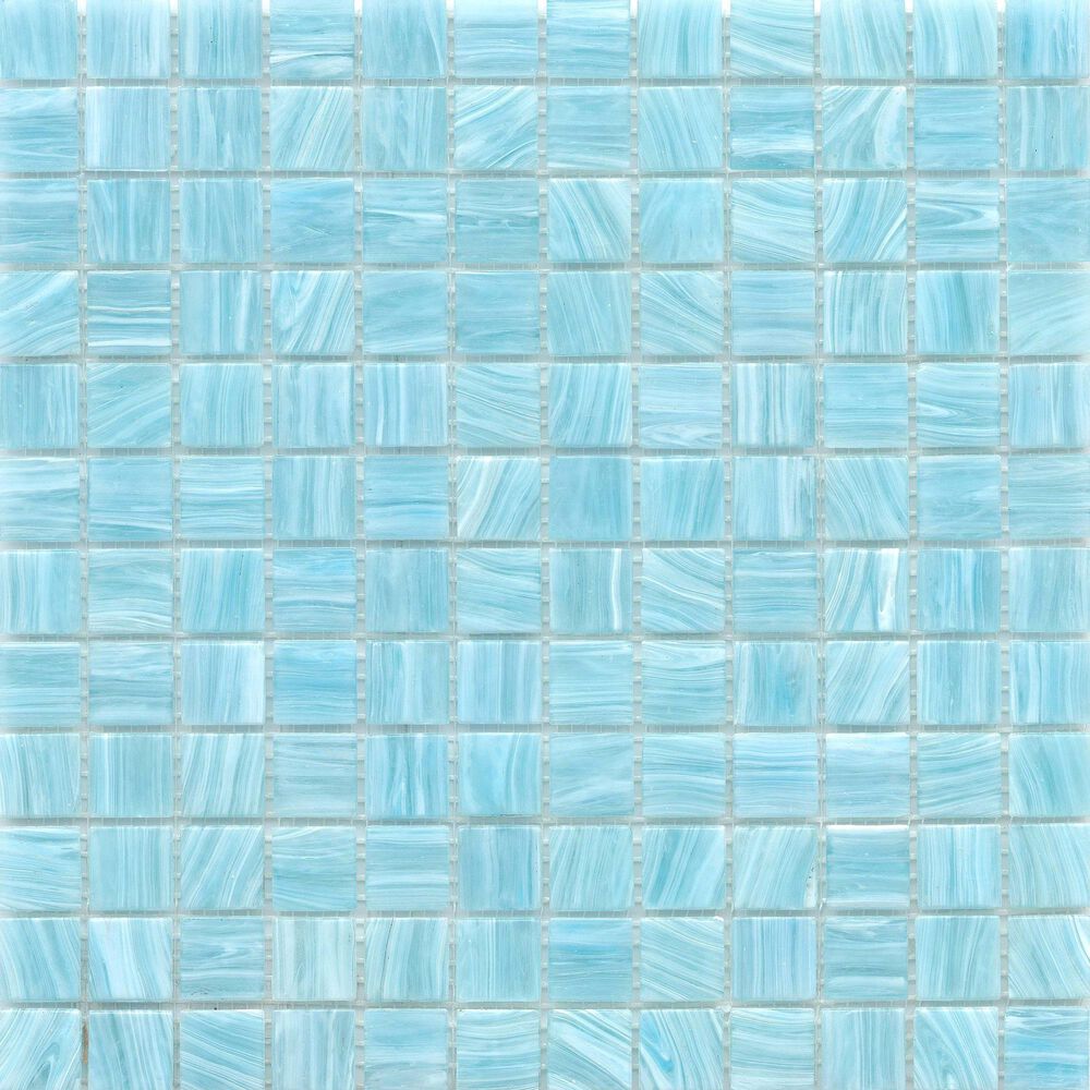 Emser Swirl Sky 1" x 1" Square on 12" x 12" Glass Mosaic Sheet, , large