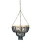 Creative Coop Laurel 2-Tier Draped Wood Bead Chandelier with Gold and Navy Blue Shade, , large