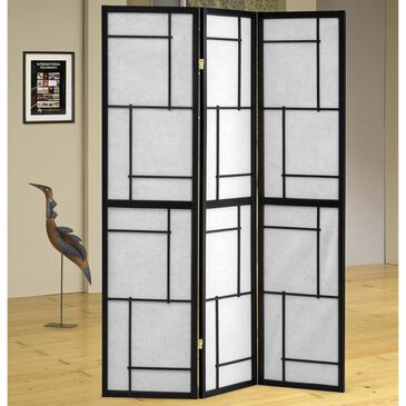 Pacific Landing 3 Panel Room Divider in Black, , large