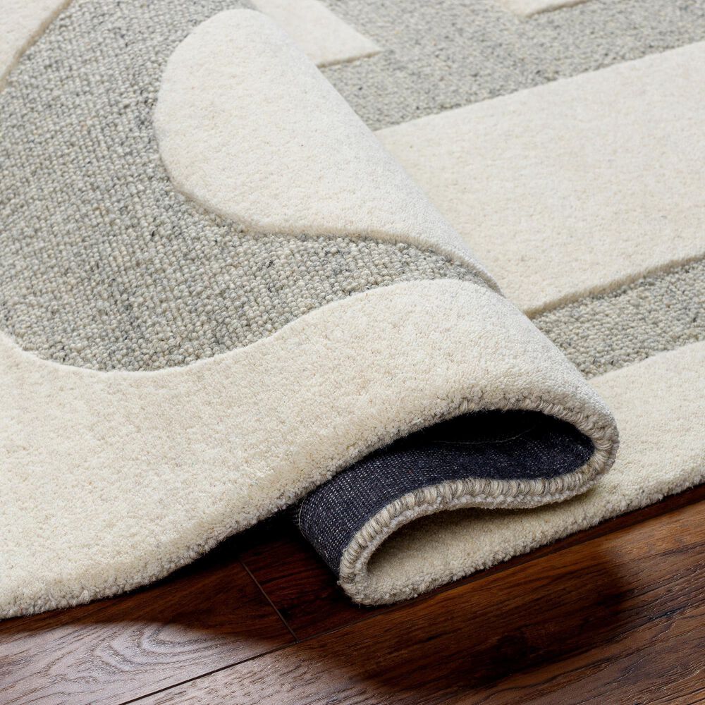 Surya Brook Geometric 8&#39; x 10&#39; Beige and Charcoal Area Rug, , large