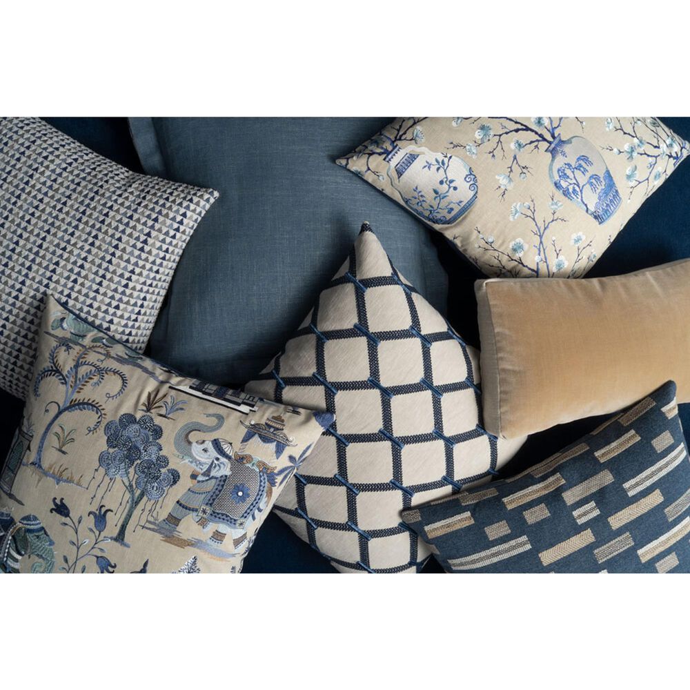 D.V. KAP Home Lena Flange 24" Square Throw Pillow in Lapis, , large