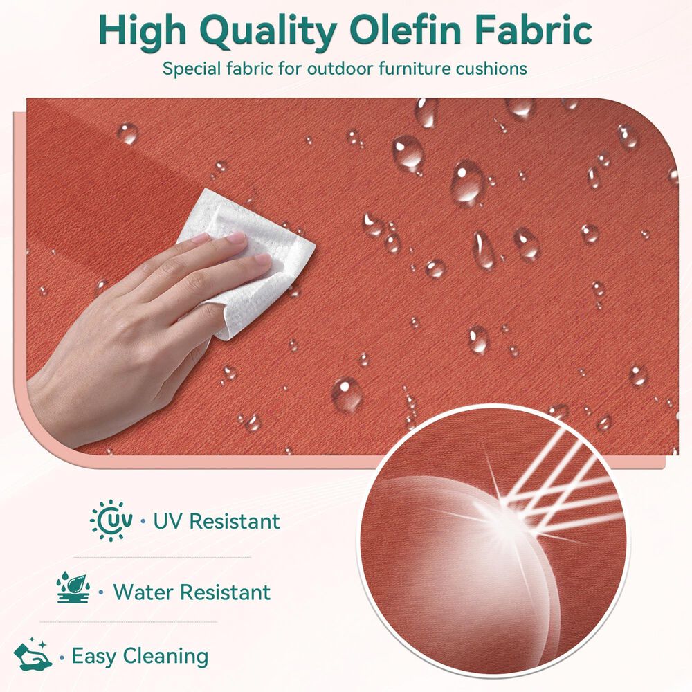 Sunwell Garden 4" Thick Outdoor Cushion Set in Red (Set of 2), , large