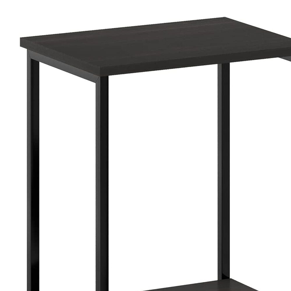 HOMLUX 2-Tier Metal Frame End Table with Open Shelf in Espresso and Black (Set of 2), , large