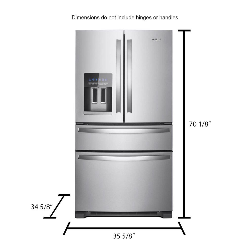 Whirlpool 25 Cu. Ft. 36&quot; Wide French Door Refrigerator in Stainless Steel, , large