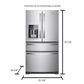 Whirlpool 25 Cu. Ft. 36" Wide French Door Refrigerator in Stainless Steel, , large