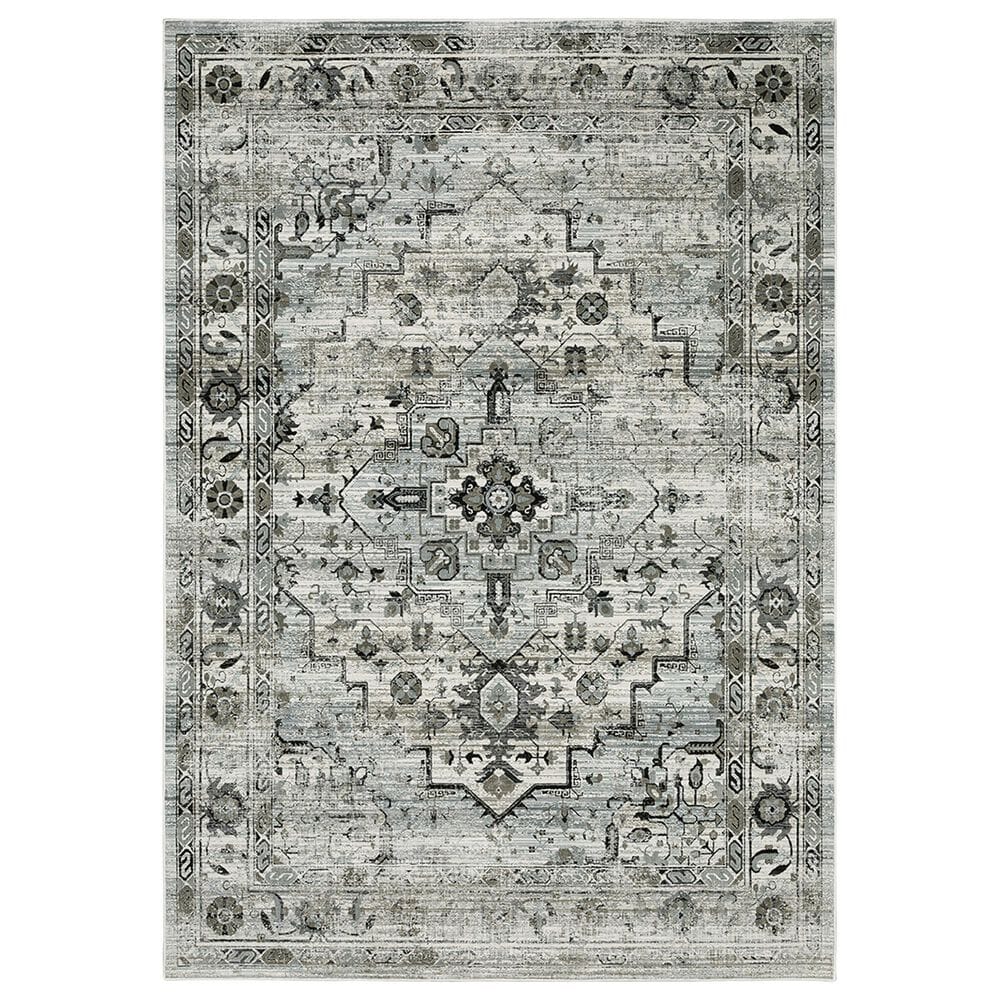 Oriental Weavers Gemini Medallion 2"3" x 7"6" Grey Runner, , large