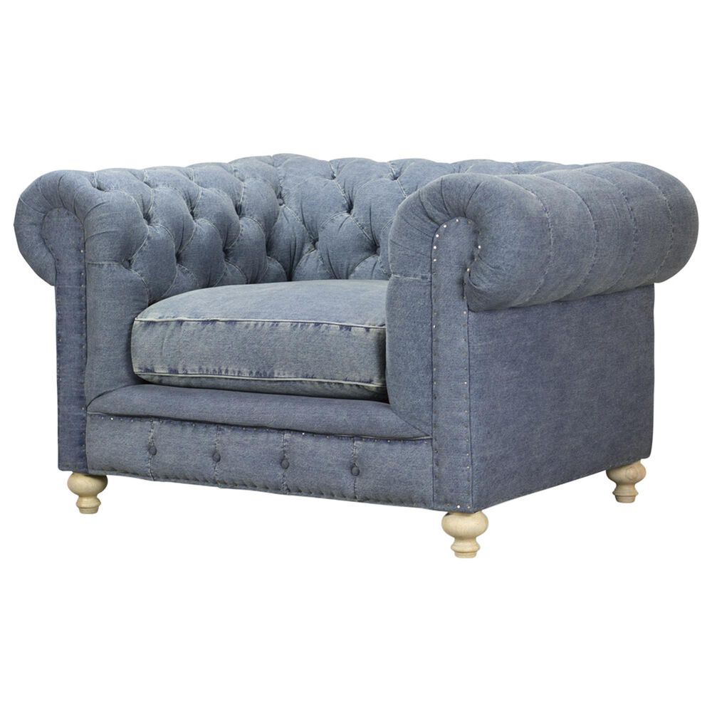 Vintage Furnishings Greenwich Chair in Desi Blue Denim, , large