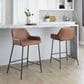 LumiSource Daniella 24" Counter Stool with Camel Upholstery in Black (Set of 2), , large