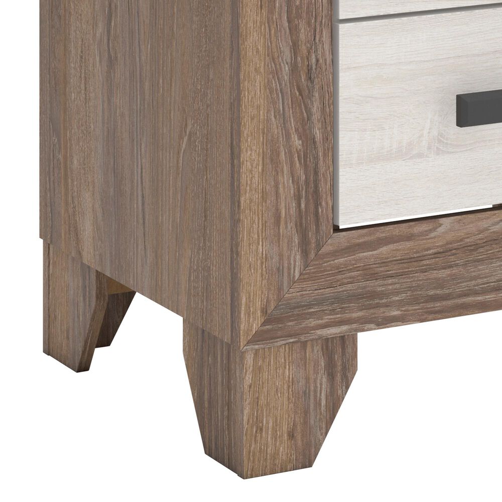 Ashley Sharnari 2-Drawer Nightstand in Warm Gray, Brown and Antique White, , large