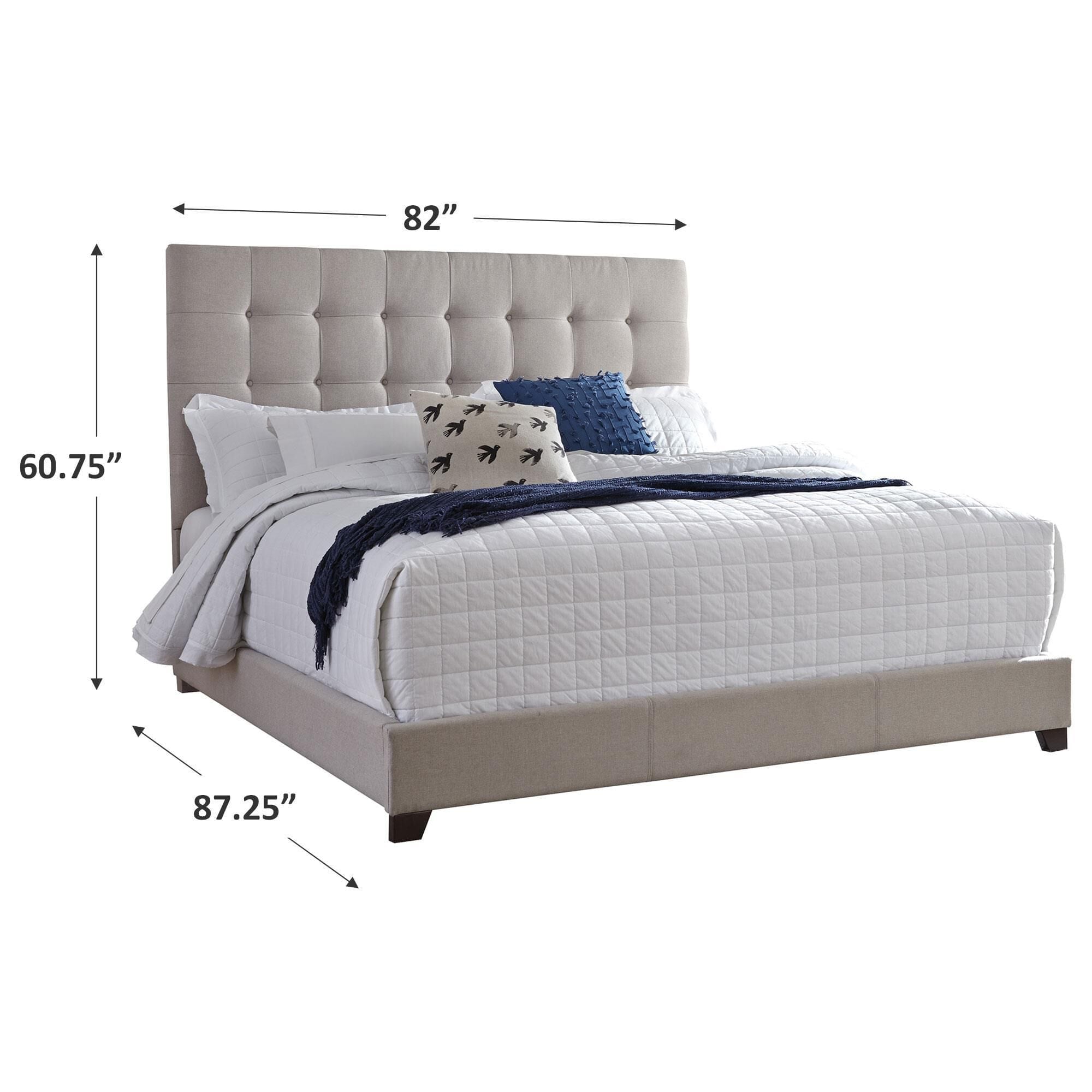 Signature Design by Ashley King Upholstered Bed in Beige