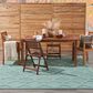 Nourison Easy Care 9" x 12" Aqua and Teal Indoor/Outdoor Area Rug, , large