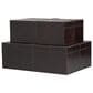 Maple and Jade 17.5" 2-Piece Handmade Storage Decorative Box Set in Dark Brown, , large