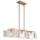 Golden Lighting Aenon 3-Light Wide Linear Pendant with Hammered Water Glass Shade in Brushed Champagne Bronze, , large