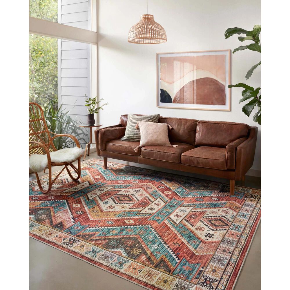 Loloi II Zion ZIO-05 5&#39; x 7&#39;6&quot; Red and Multicolor Area Rug, , large