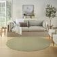 Nourison Courtyard Ivory and Green 6" Round Indoor/Outdoor Area Rug, , large