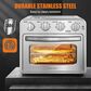 HOMLUX 16 Qt Air Fryer Toaster Oven in Silver, , large