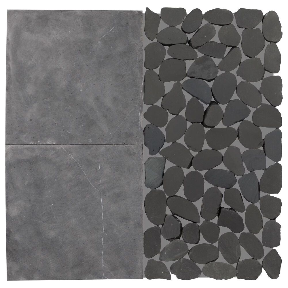 Dal-Tile Pebble Oasis Stark 12&quot; x 12&quot; Art Deco Natural Stone Mosaic Sheet, , large