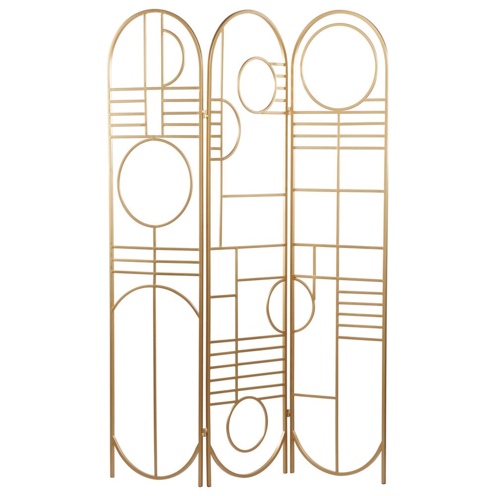 Maple and Jade Room Divider Screen in Matte Gold, , large