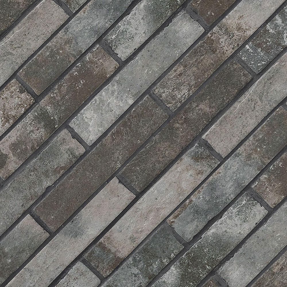 MS International Brickstone Charcoal 2&quot; x 10&quot; Porcelain Tile, , large