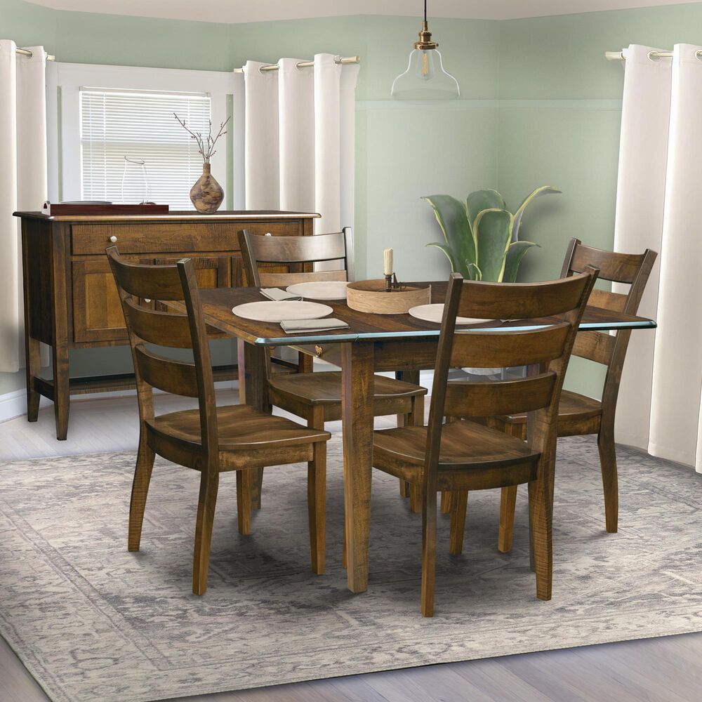 L.J. Gascho Saber Dining Table and Dining Side Chairs in Walnut Finish, , large