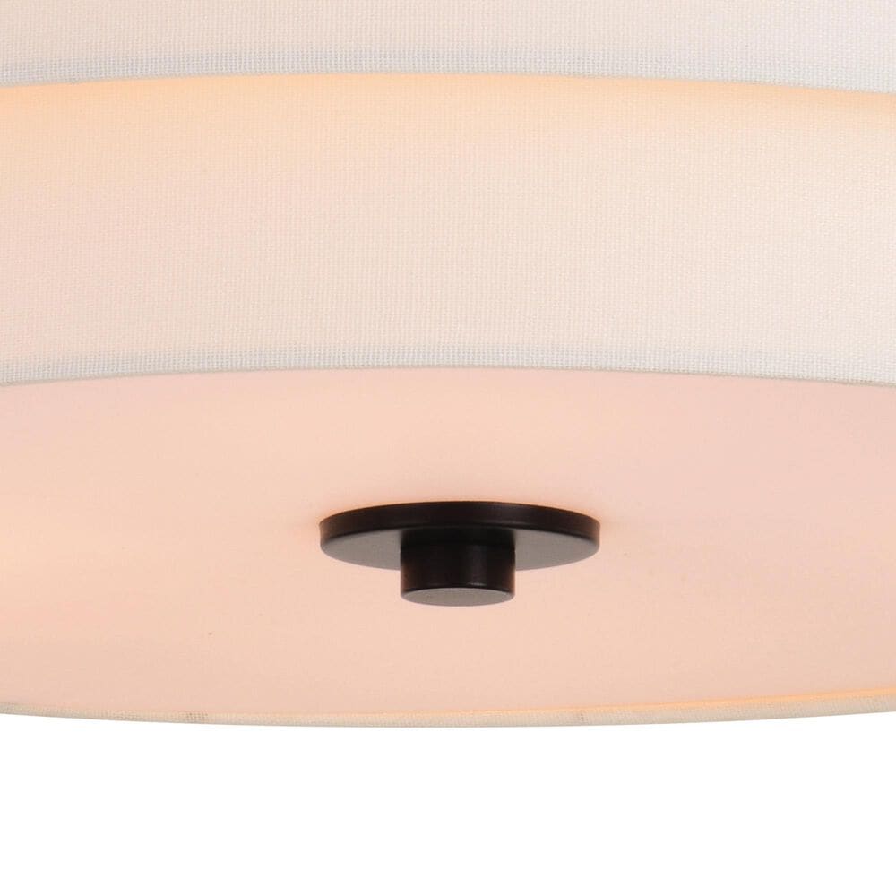 Vaxcel Burnaby 4-Light Semi-Flush Mount with White Linen Shade in Black, , large