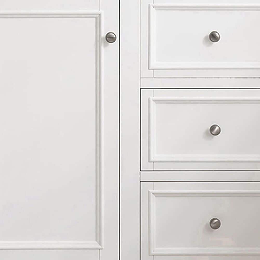 James Martin Vanities De Soto 36" Single Bathroom Vanity in Bright White with 3 cm Carrara White Marble Top and Rectangular Sink, , large