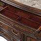 New Heritage Design Bella Note 5-Piece King Sleigh Bedroom Set in Mahogany Brown and Antique Gold, , large