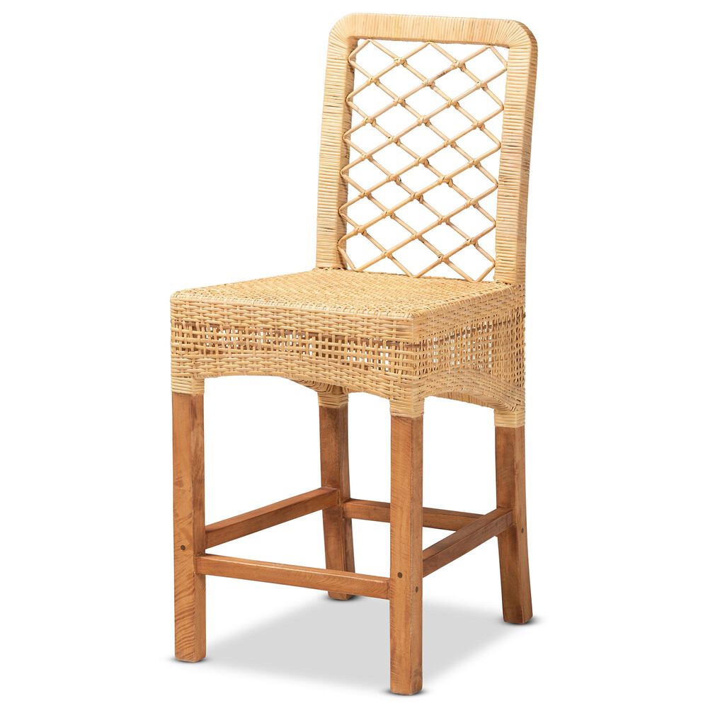 Baxton Studio Moscow Counter Stool in Natural Brown and Walnut Brown, , large