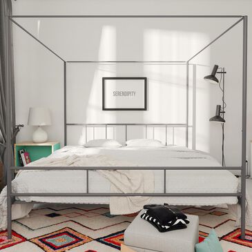 Novogratz Marion King Canopy Bed in Dark Gray, , large