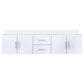 Lexora Home Geneva 80" Double Bathroom Vanity in Glossy White with 2 cm White Quartz Top and Rectangular Sinks, , large