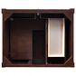 James Martin Vanities Brittany 30" Single Bathroom Vanity in Burnished Mahogany with Single Hole 3 cm White Zeus Quartz Top and Rectangular Sink, , large