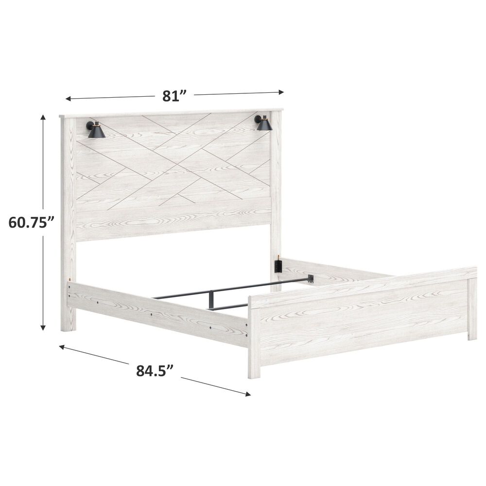 Ashley Gerridan King Panel Bed in White Gray, , large