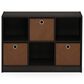 HOMLUX 6-Cube Bookshelf Bookcase with Storage Bins in Espresso, , large