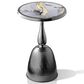 Furniture of America Gleam Round End Table in Black Nickel and Gray, , large