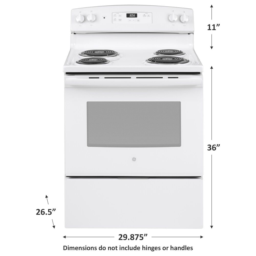 GE Appliances 30&quot; Free-Standing Electric Range in White, , large
