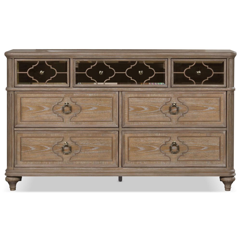 Furniture of America Lyris 7-Drawer Dresser in Rustic Oak, , large