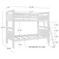 Linon Home Decor Beckett Twin Over Twin Bunk Bed in White, , large