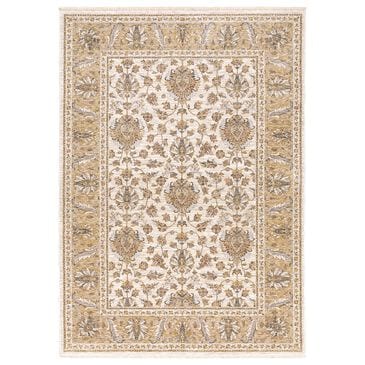 Oriental Weavers Maharaja Dakota 5091W 7"10" x 10"10" Ivory and Gold Area Rug, , large