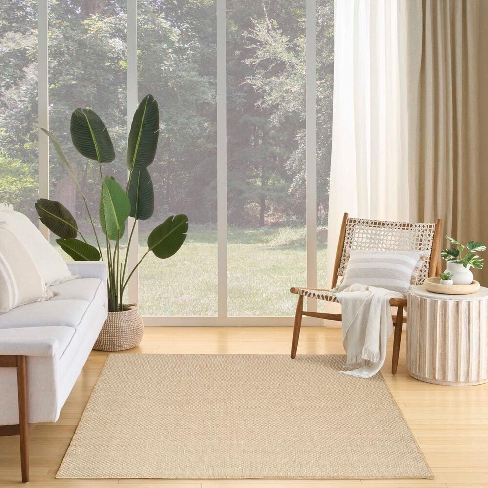 Nourison Courtyard Natural 5&#39; x 7&#39; Indoor/Outdoor Area Rug, , large