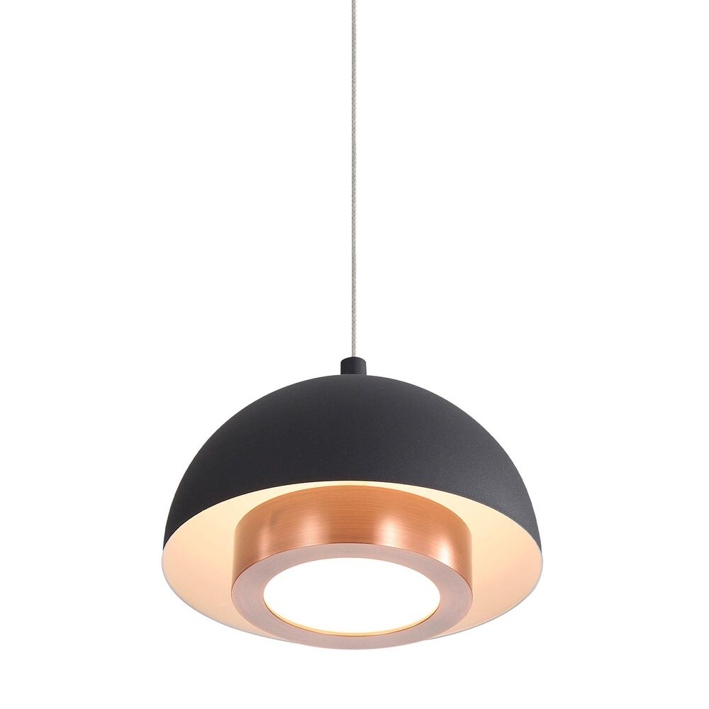 Golden Lighting Solsken 7" 1-Light Pendant in Sand Black, , large