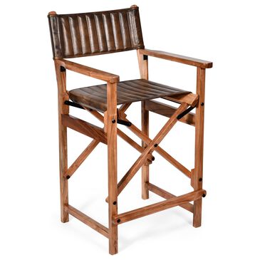 Home Trends & Design Solid Oak Folding Counter Stool in Antique Whiskey, , large