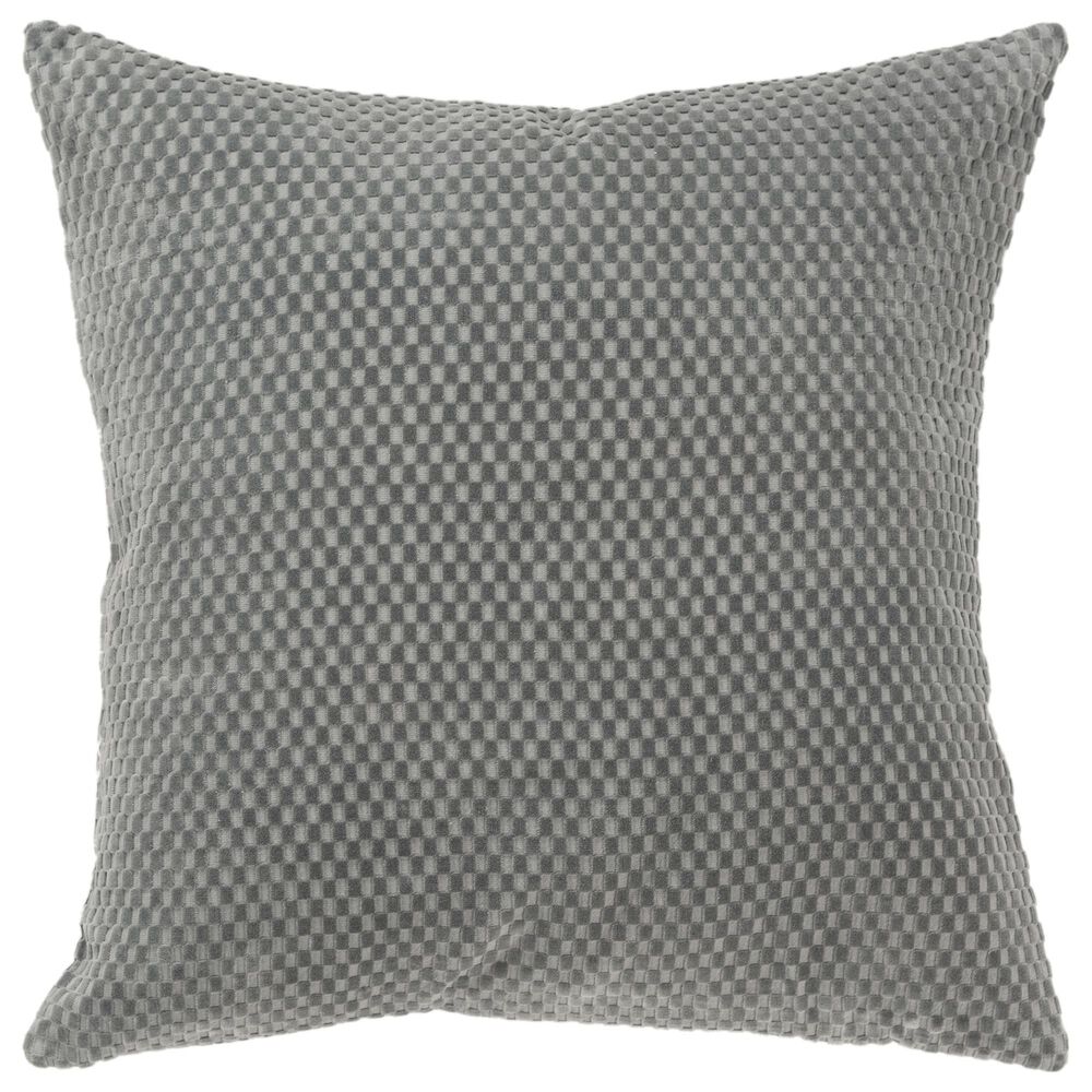 Rizzy Home 20" x 20" Geometric Down Filled Throw Pillow in Grey, , large