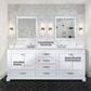 Lexora Home Dukes 80" Double Bathroom Vanity in White with 2 cm White Cultured Marble Top and Rectangular Sinks, , large