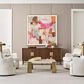 Uttermost Caress Coffee Table in Honey Beige and Antique Brass, , large