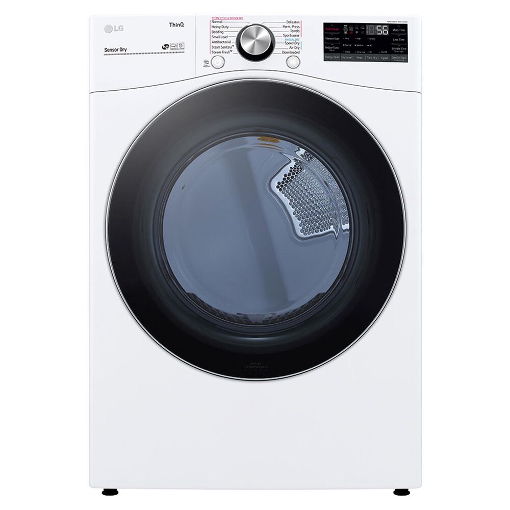 LG 7.4 Cu. Ft. Smart Front Load Electric Dryer with TurboSteam in White, , large