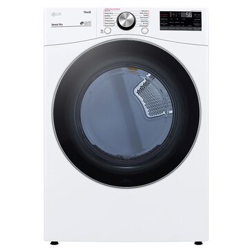 LG 7.4 Cu. Ft. Smart Front Load Electric Dryer with TurboSteam in White, , large